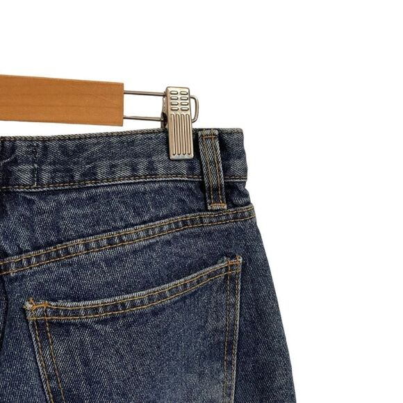 Storets Dark Wash Straight Leg High Rise Jeans Ripped Cotton MED or 6 - Picture 6 of 7